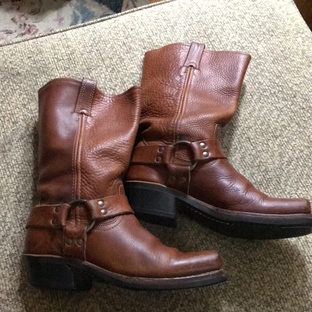 Frye Harness 12R Brown Boots 7.5 Cognac